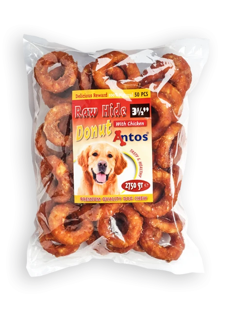 Raw Hide White + Chicken Donut 3½'' 50 pces
