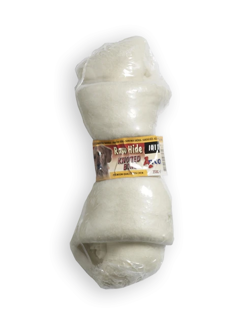 Raw Hide White Knotted Bone 10/11''