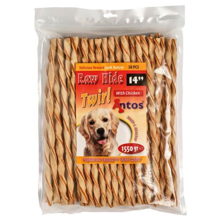 Raw Hide White + Chicken Twirl 14'' 50 pces