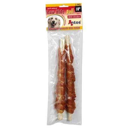 Raw Hide White + Chicken Roll 10'' 2 pces