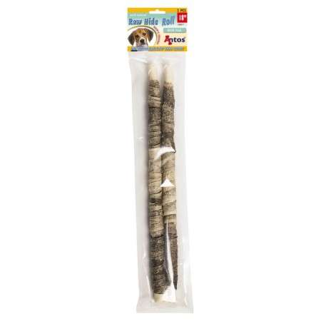 Raw Hide White + Fish Roll 18'' 2 pces